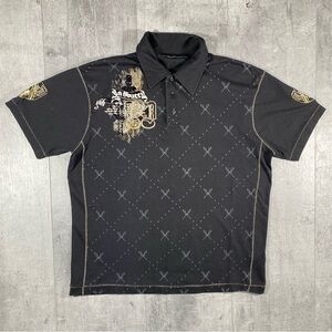 00s Y2k/Grunge Affliction Style Polo Shirt